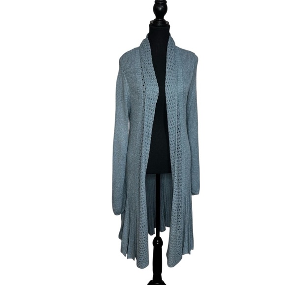 Soft Surroundings Long Open Front Cardigan Women’s Small Longline Accordion - Picture 1 of 10